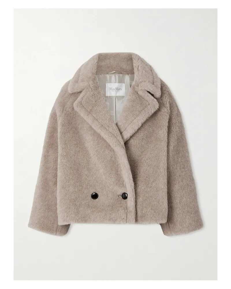 Max Mara Cambusa Double-breasted Alpaca, Cashmere And Silk-blend Coat - Neutrals Neutrals
