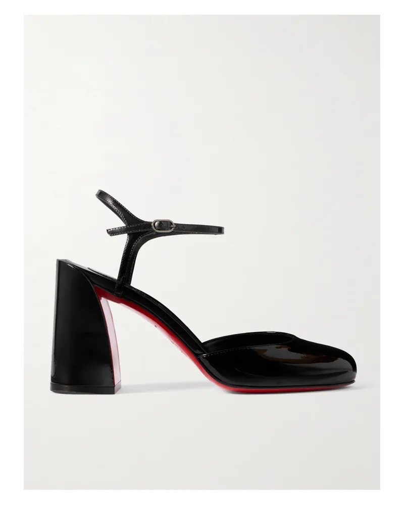 Christian Louboutin Jane 85 Patent-leather Pumps - Black Black