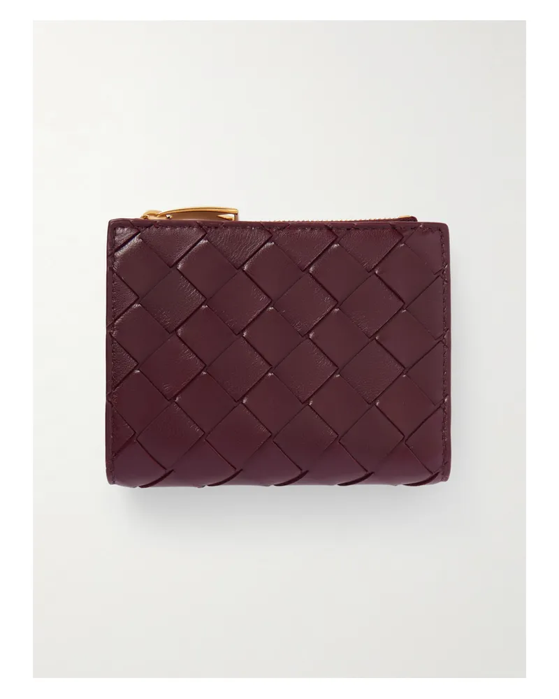 Bottega Veneta Intrecciato 15 Leather Wallet - Burgundy Burgundy