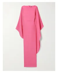 Solace London Adami Robe aus Plissiertem Chiffon Pink