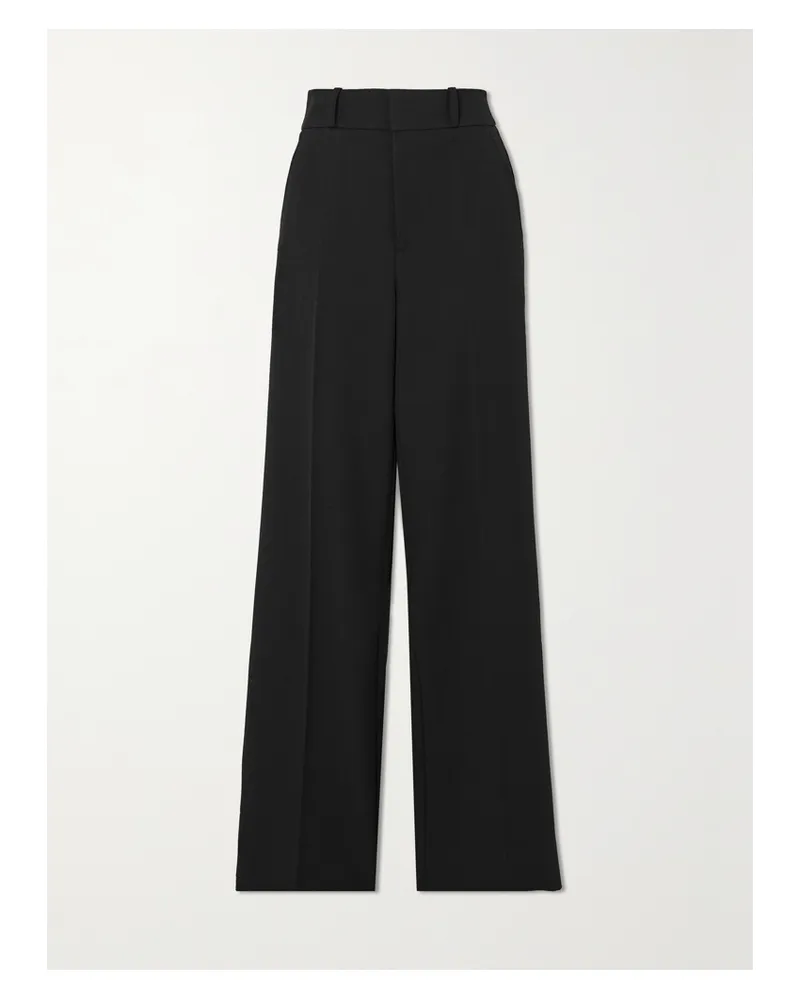 Frame Denim Relaxed Hose Mit Geradem Bein Aus Stretch-crêpe - Schwarz Schwarz