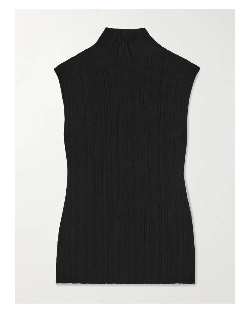 Proenza Schouler Federica Ribbed-knit Top - Black Black