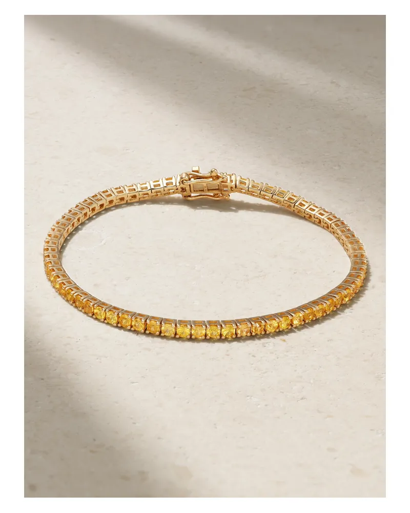Roxanne First 14-karat Gold Sapphire Tennis Bracelet - Yellow Yellow