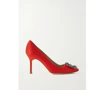 Hangisi 90 Crystal-embellished Satin Pumps - Red