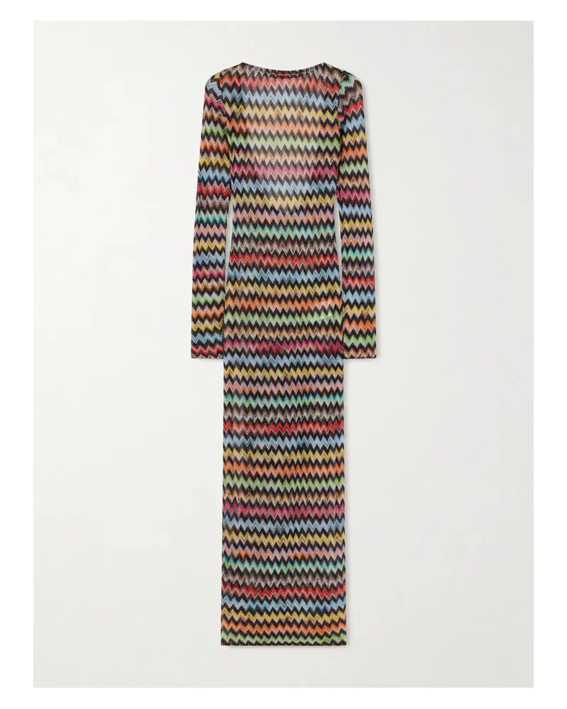 Missoni Striped Metallic Crochet-knit Coverup - Multi Multi