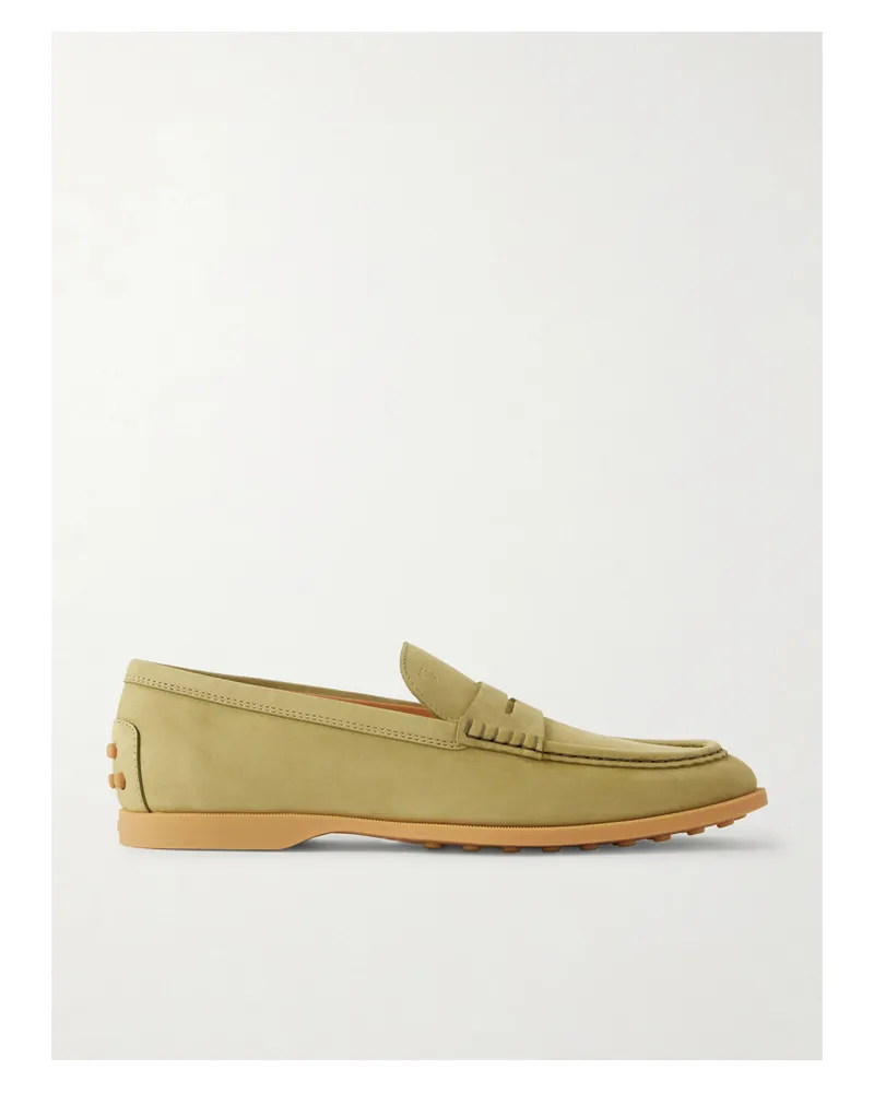 TOD'S Gomma Nubuck Loafers - Green Green