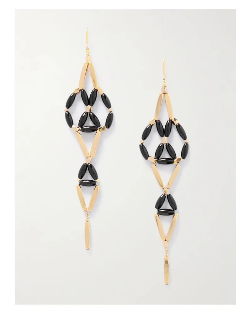 Isabel Marant Sahale Goldfarbene Ohrringe Mit Zierperlen Gold