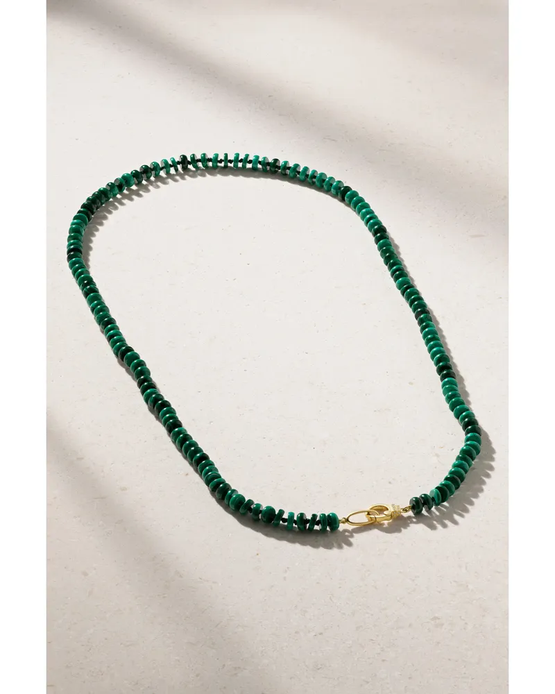 Sorellina Kette Mit Malachiten, Diamanten Und Details Aus 18 Karat Gold Gold