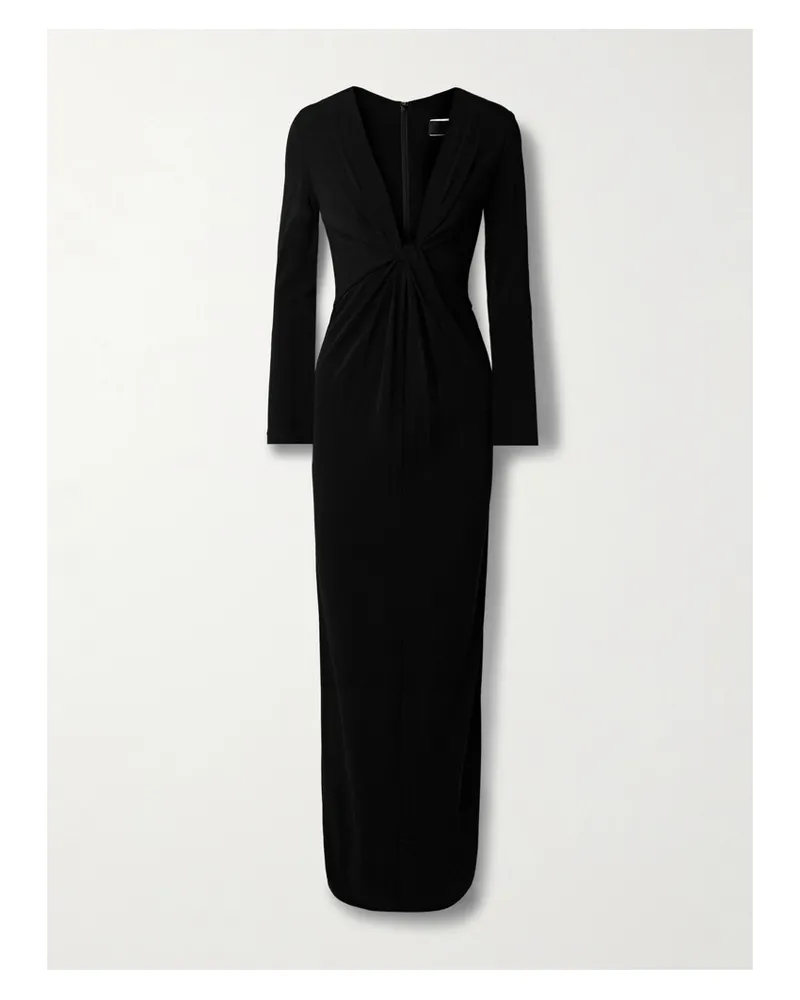 Nili Lotan Tavi Maxikleid Aus Jersey Mit Twist-detail - Schwarz Schwarz