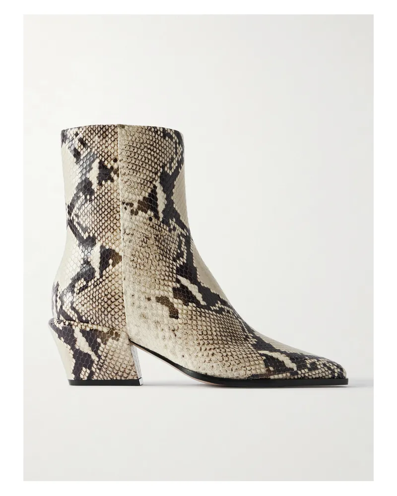 Paris Texas Bettina Snake-effect Leather Ankle Boots - Animal Print Animal