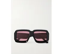 Paula's Ibiza Sonnenbrille Mit Eckigem Rahmen Aus Azetat - Schwarz