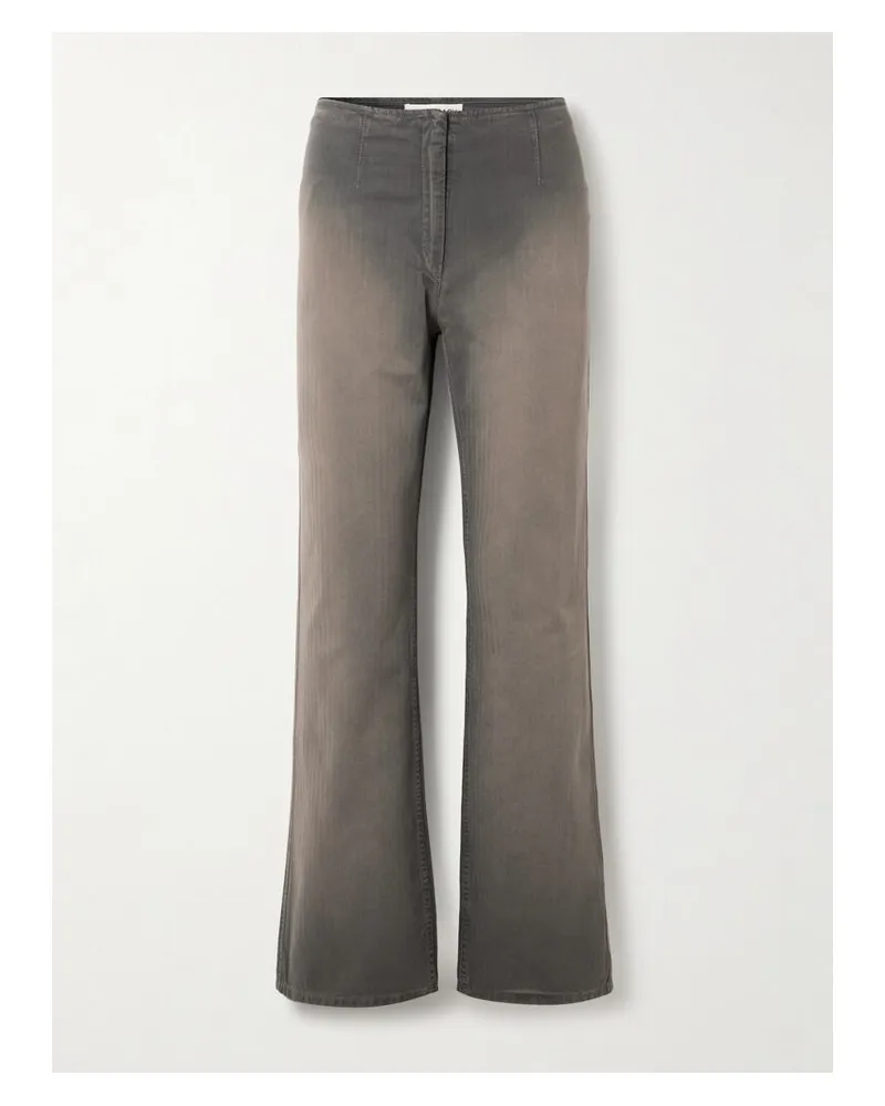 Our Legacy Biker Tief Sitzende Jeans Mit Weitem Bein Und Fischgratmuster - Grau Grau