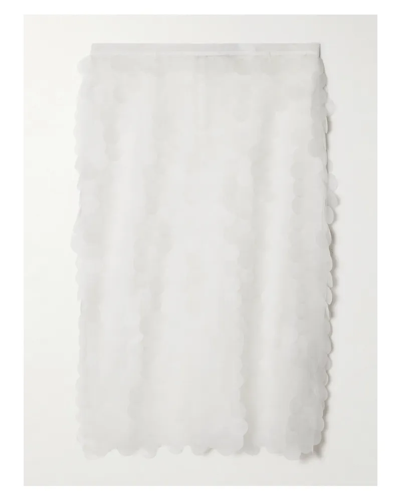 16ARLINGTON Delta Midirock Aus Tüll Mit Pailletten - Weiß Weiß
