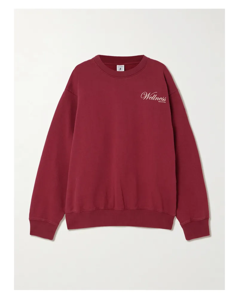 SPORTY & RICH Soho Sweatshirt Aus Baumwoll-jersey Mit Prints - Burgunder Burgunder