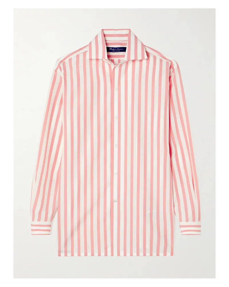 Ralph Lauren Capri Gestreiftes Hemd Aus Baumwollpopeline - Pink Pink
