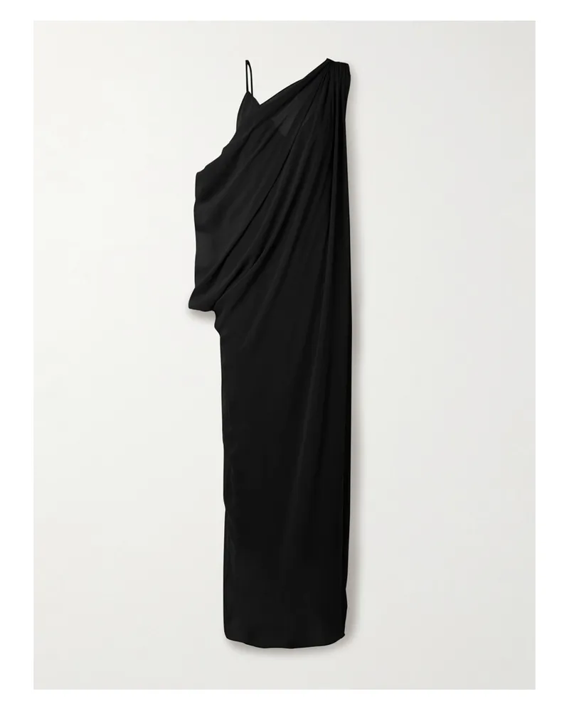 KHAITE Taj Asymmetrisches, Mehrlagiges Maxikleid Aus Seidenchiffon - Schwarz Schwarz