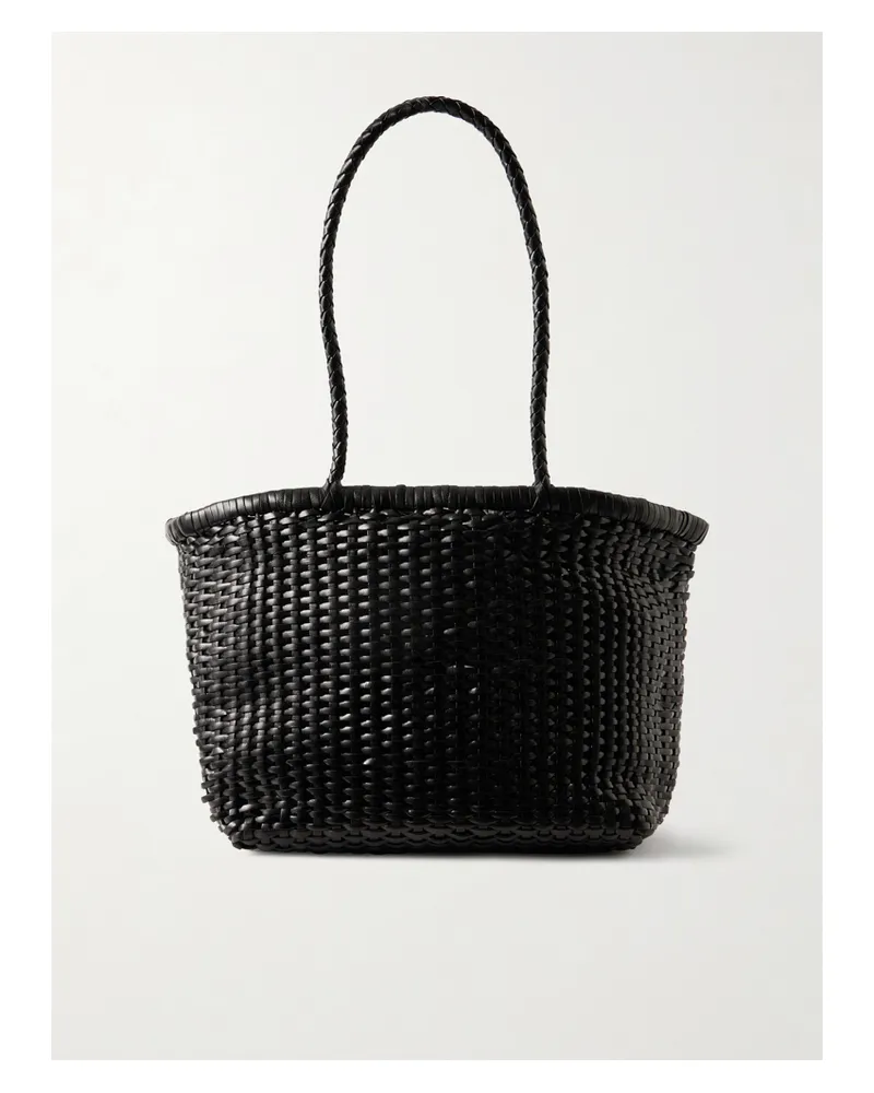 Dragon Diffusion B Weave Small Woven Leather Tote - Black Black