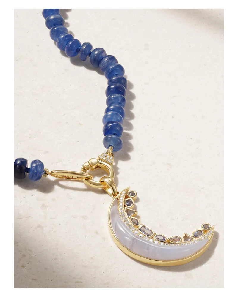 Sorellina Monroe Crescent Kette Mit Mehreren Steinen Und Details Aus 18 Karat Gold Gold