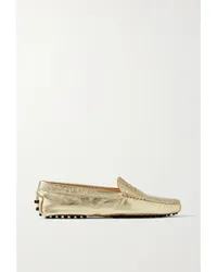 TOD'S Gommini Loafers aus Strukturiertem Metallic-leder Gold