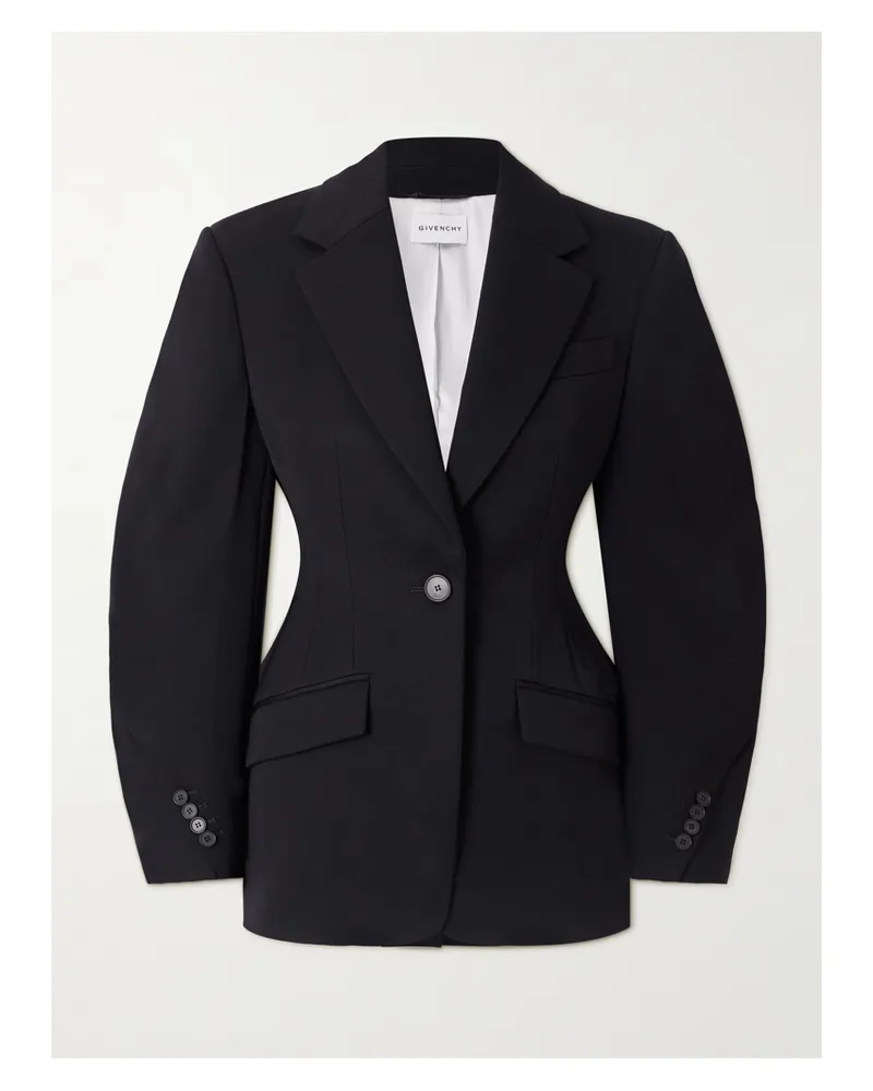 Givenchy Blazer Aus Grain De Poudre Aus Wolle - Schwarz Schwarz