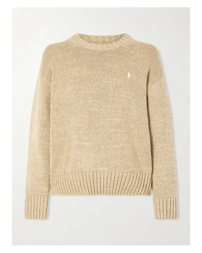 Ralph Lauren Pullover Aus Baumwolle Mit Intarsienmotiv Und Stickereien - Neutral Neutral