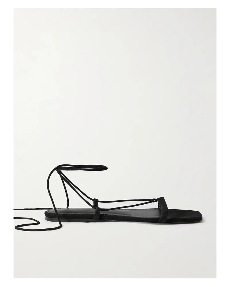 Totême Net Sustain Schnürsandalen Aus Veloursleder - Schwarz Schwarz