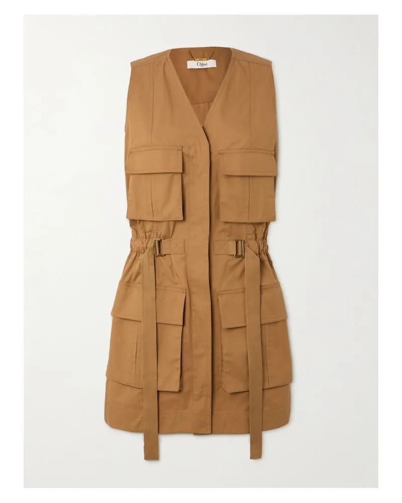 Chloé Weste Aus Baumwoll-twill Mit Schnallen - Neutral Neutral