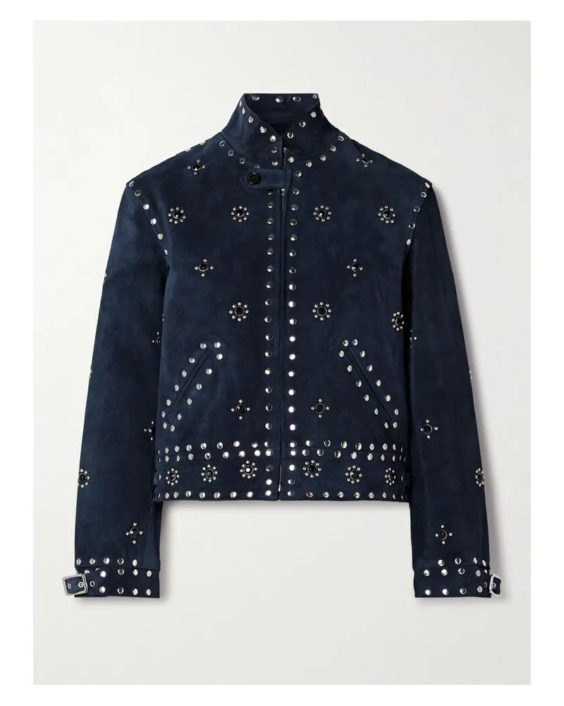 BODE Howard Jacke Aus Veloursleder Mit Verzierungen - Blau Blau