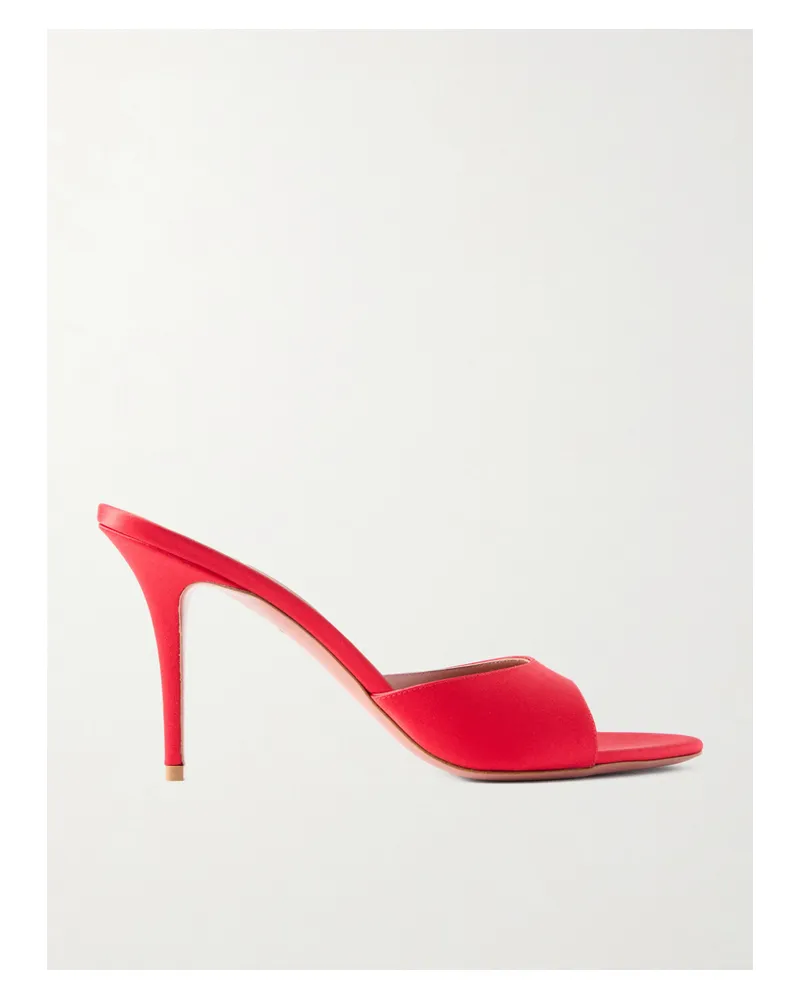 Amina Muaddi Elodie Satin Mules - Red Red