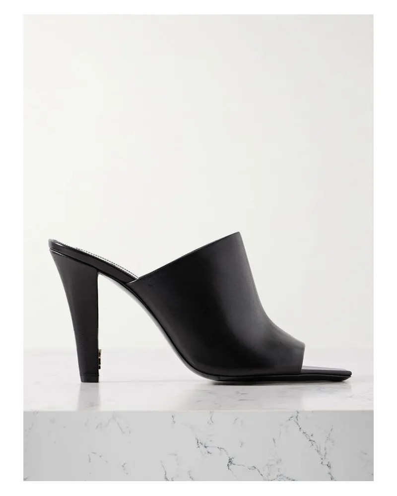 Saint Laurent Jill Mules Aus Leder - Schwarz Schwarz
