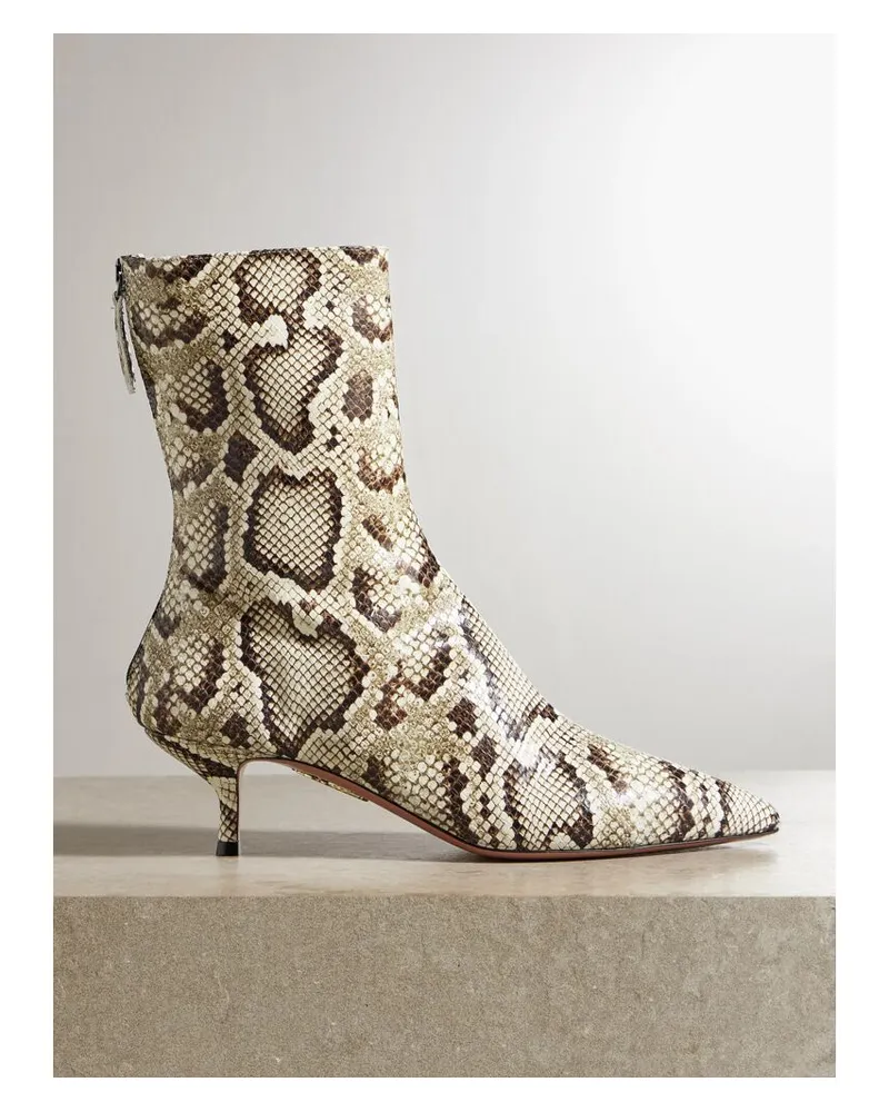 Aquazzura Montmartre 50 Ankle Boots Aus Leder Mit Schlangeneffekt - Animal-Print Animal-print
