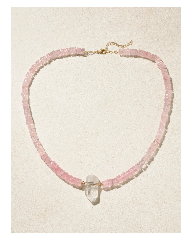 JIA JIA Kette Aus Gold Mit Quarzen Und Diamanten - Pink Pink