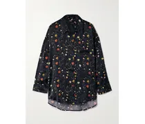 Hemd Aus Vorgewaschener Seide Mit Blumenprint - Mehrfarbig