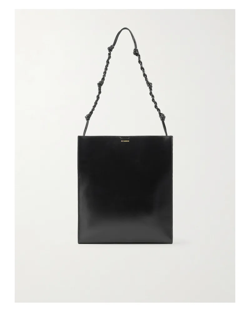 Jil Sander Tangle Leather Shoulder Bag - Black Black
