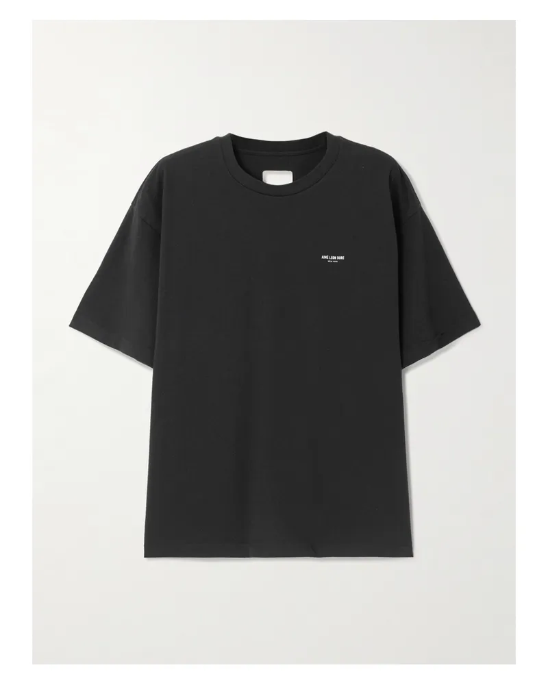 Aimé Leon Dore T-shirt Aus Baumwoll-jersey Mit Print - Schwarz Schwarz