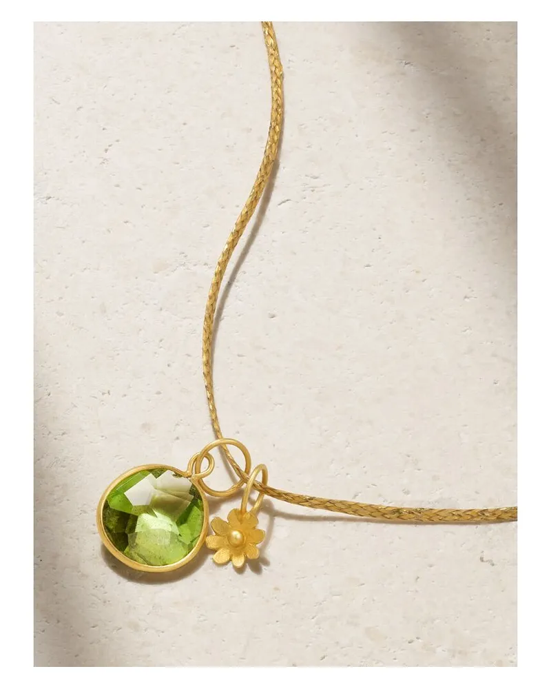 Pippa Small Kordelkette Mit Details Aus 18 Karat Gold Und Peridot Gold