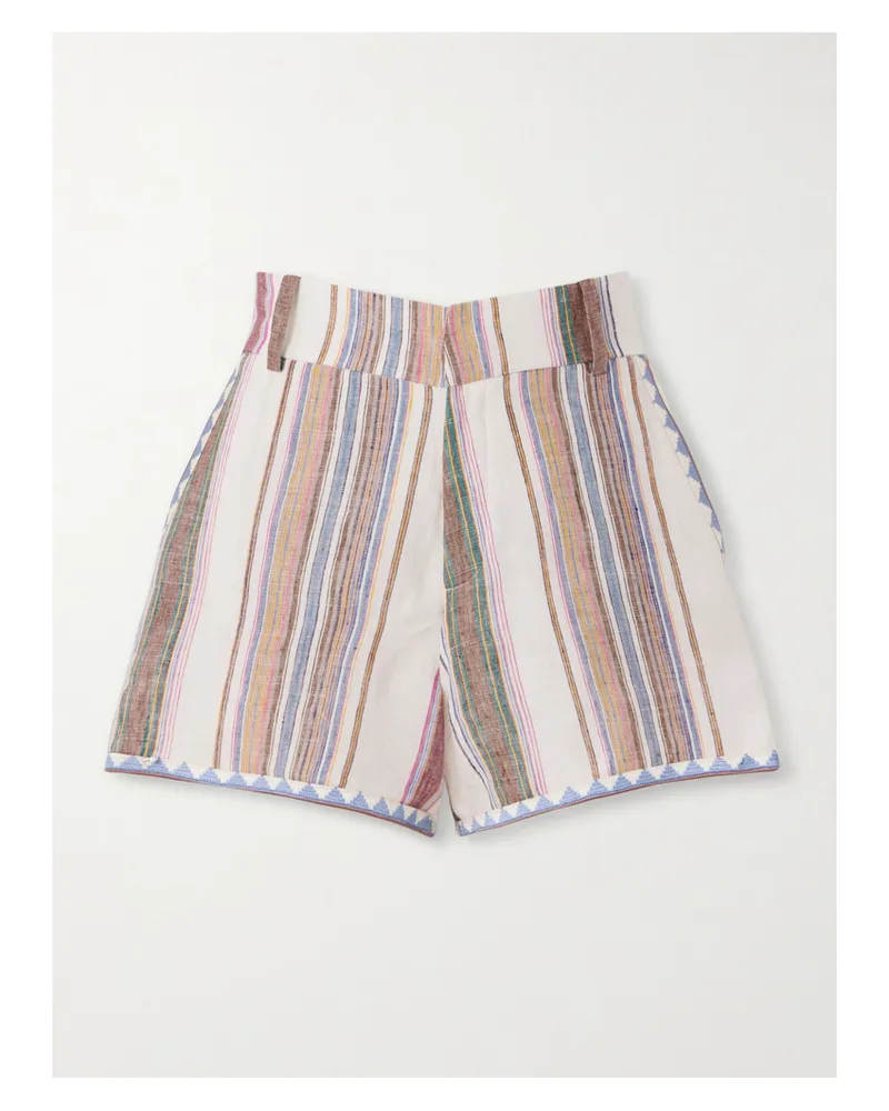 Emporio Sirenuse Shorts Aus Gestreiftem Leinen - Mehrfarbig Mehrfarbig
