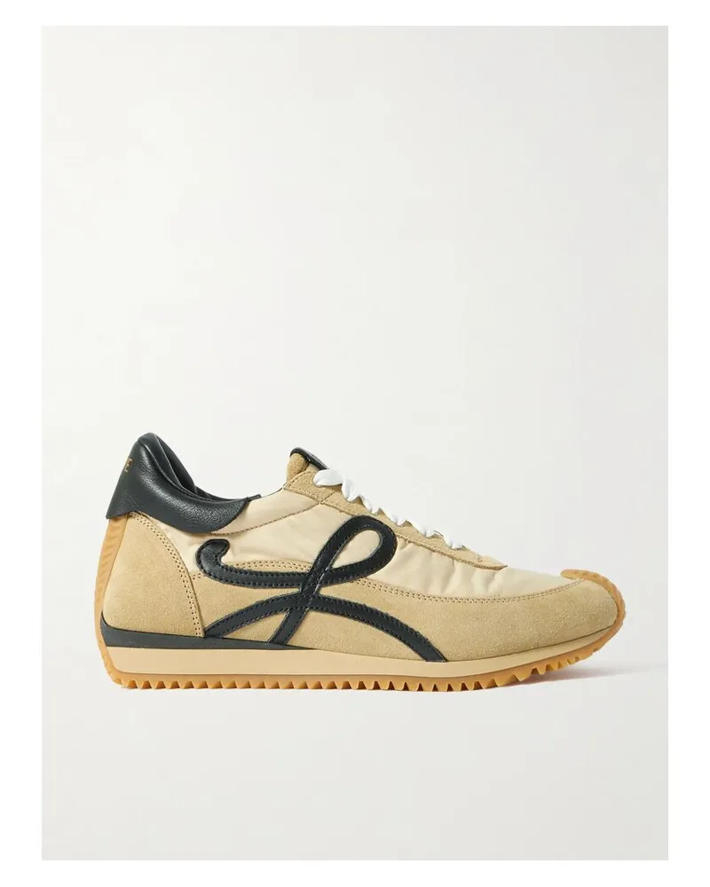 Loewe Flow Sneakers Aus Shell, Leder Und Veloursleder Mit Logoapplikationen - Neutral Neutral