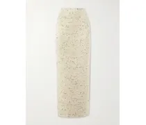 Maxirock Aus Einer Gerippten Wollmischung - Creme