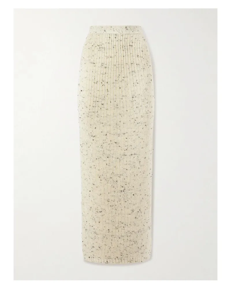Bottega Veneta Maxirock Aus Einer Gerippten Wollmischung - Creme Creme