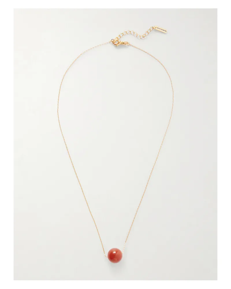 Jennifer Behr Silver-tone Crystal Necklace - Orange Orange