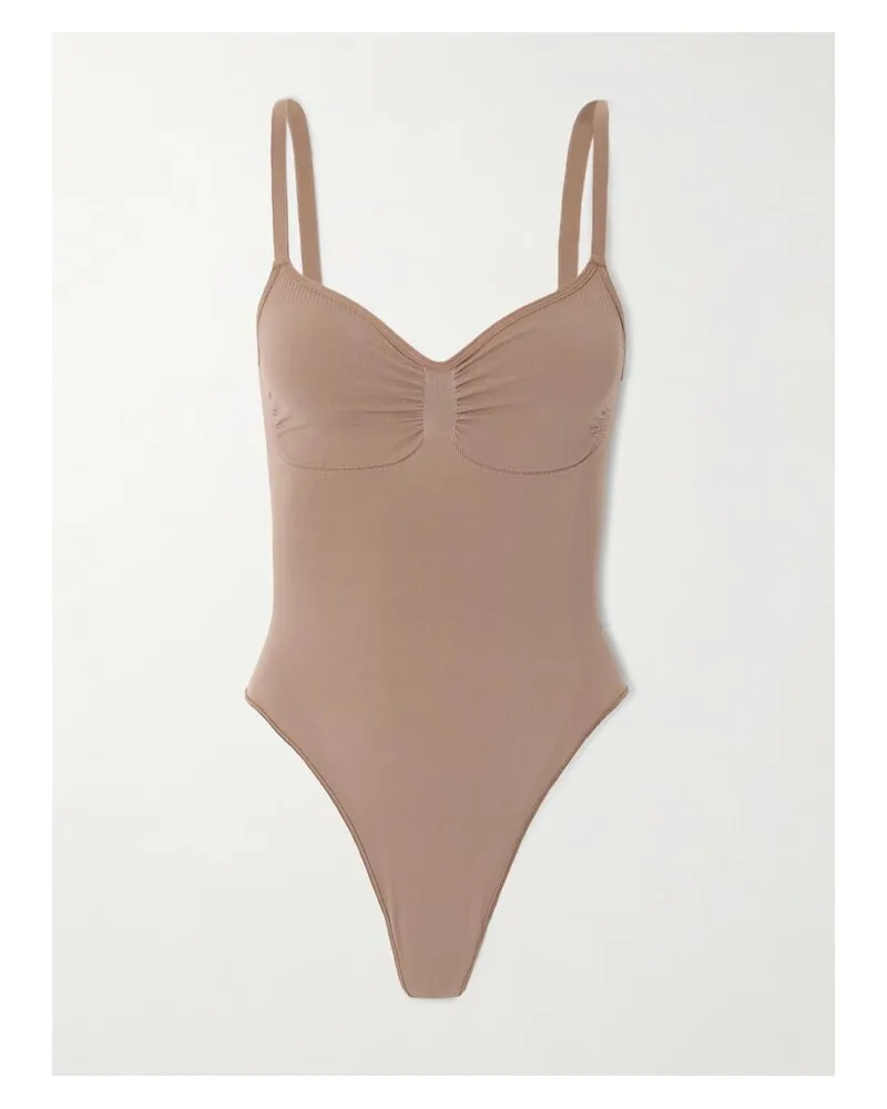 SKIMS Seamless Sculpt Thong Bodysuit – Sienna – String-body - Neutral Neutral