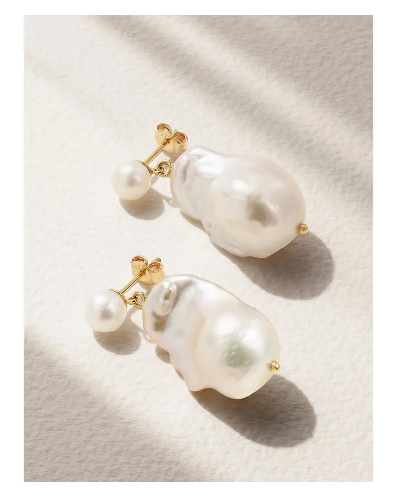 MATEO Duality Ohrringe Aus 14 Karat Gold Mit Perlen Gold
