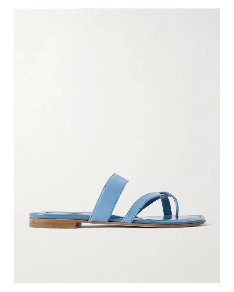 Manolo Blahnik Susa Pantoletten Aus Leder - Blau Blau