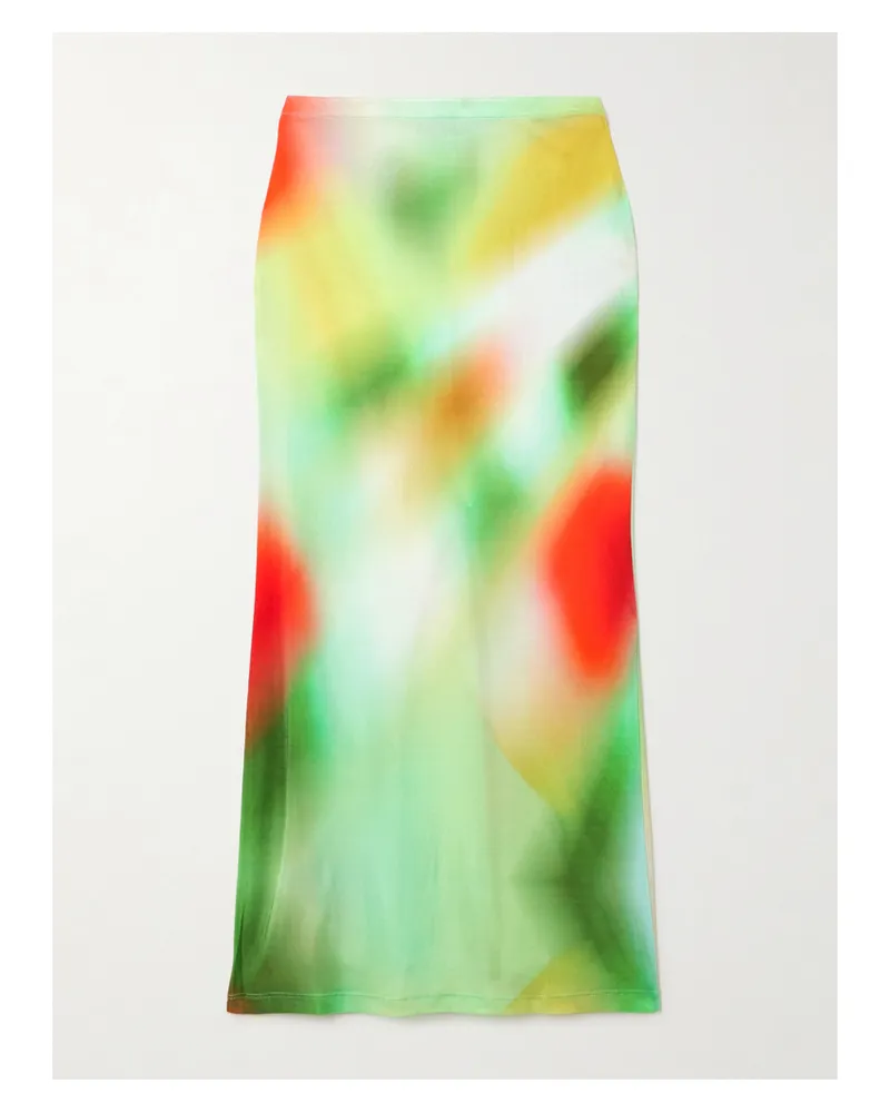 SIEDRES Lilt Midirock Aus Jersey Mit Batikmuster - Grün Grün