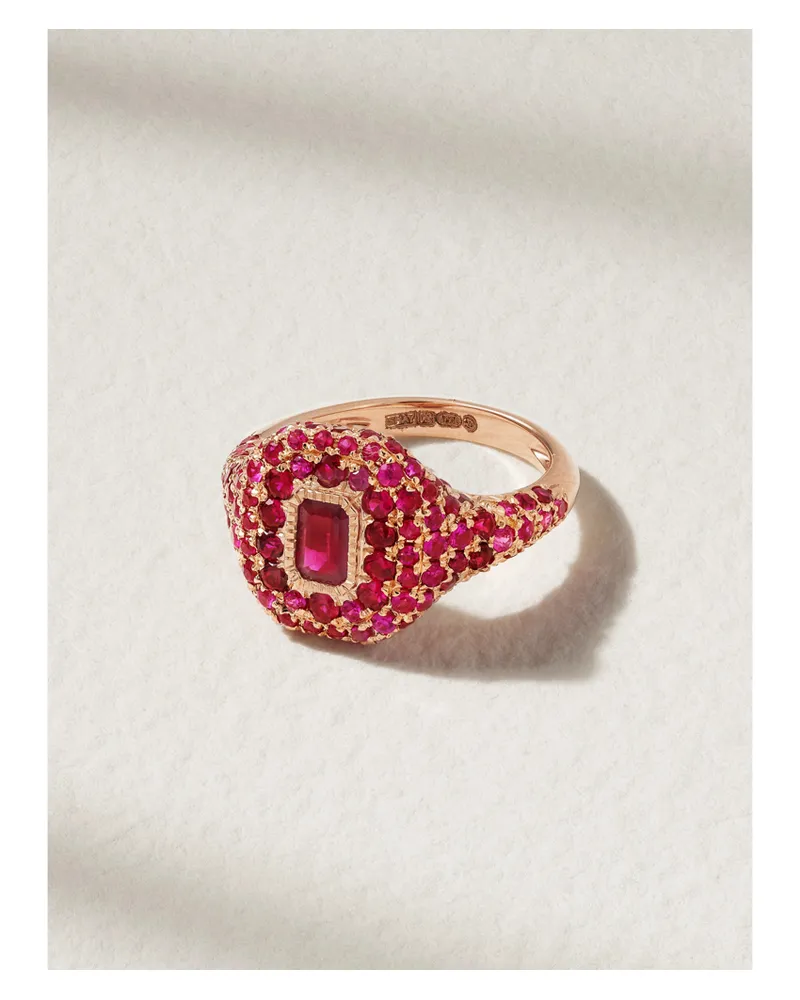 SHAY Ring Aus 18 Karat Roségold Mit Rubinen Gold
