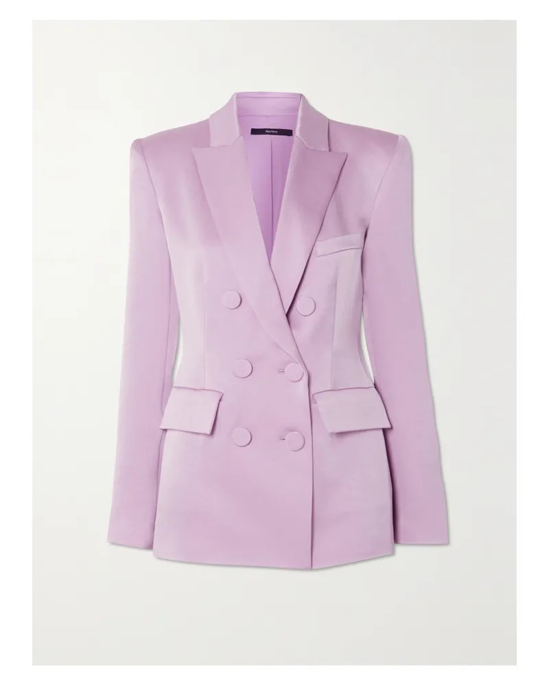 Alex Perry Arlington Doppelreihiger Blazer Aus Glänzendem Crêpe - Lila Lila