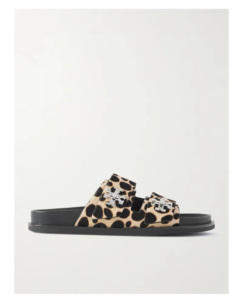 Tory Burch T-lock Sport Pantoletten Aus Kalbshaar Mit Leopardenprint - Animal-Print Animal-print