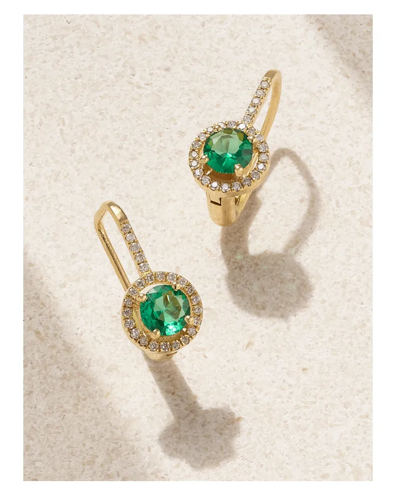 Ileana Makri Waterfall Creolen Aus 18 Karat Gold Mit Smaragden Und Diamanten Gold