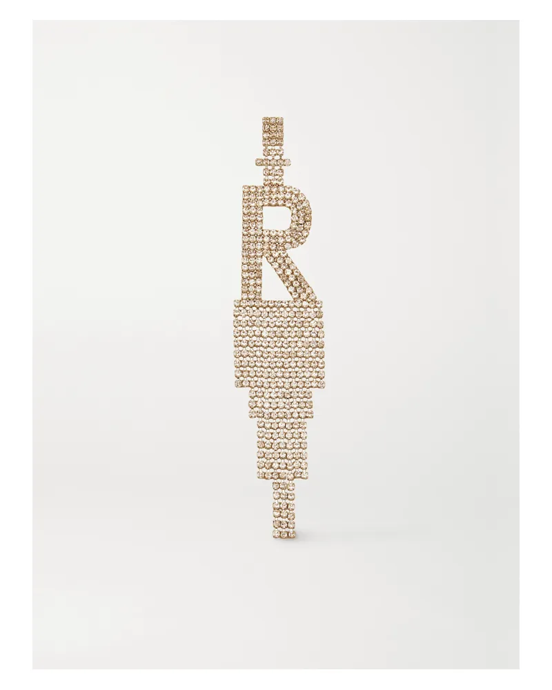 Retrofête Alphabet Einzelner Ohrring Mit Rhodiumauflage Und Kristallen - Gold Gold